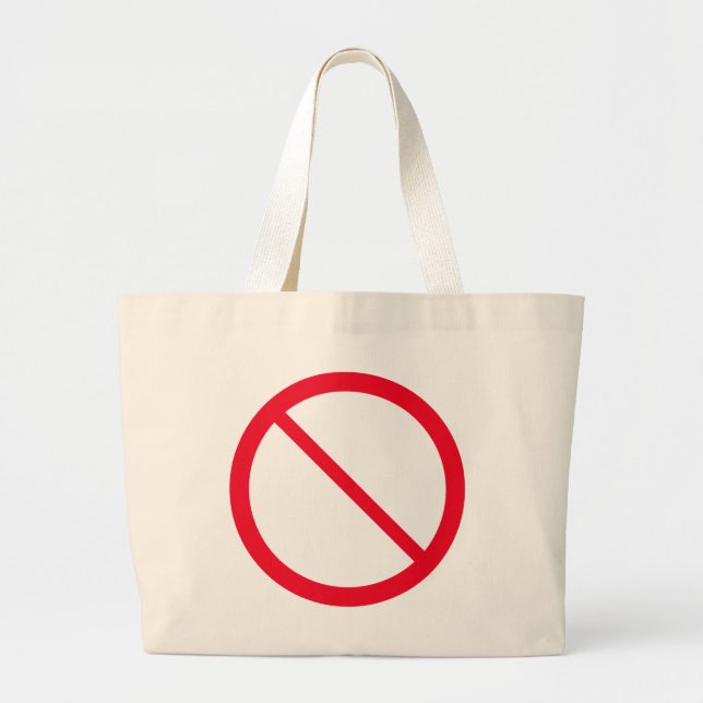 Bolso De Tela Gigante Prohibición general Rótulo de contragolpe Jumbo Bo (Frente)