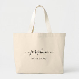 Bolso De Tela Gigante Propuesta de Dama de Honor Personalizada Script Mo