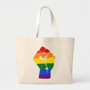 Bolso De Tela Gigante Protesta aumentada arco iris del puño del #Resist