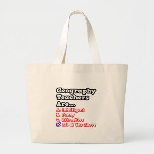 Bolso De Tela Gigante Prueba de profesor de geografía...Chiste