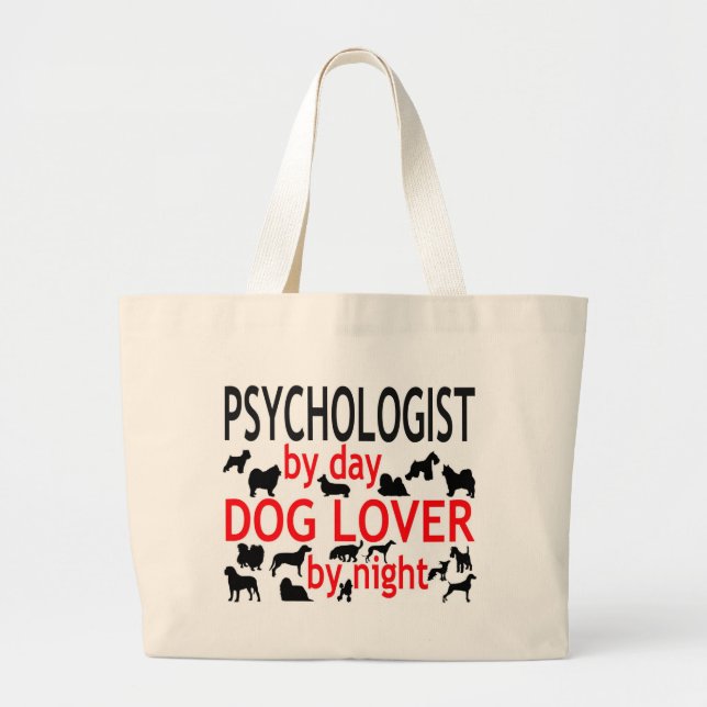 Bolso De Tela Gigante Psicólogo de Day Dog Lover por la noche (Frente)