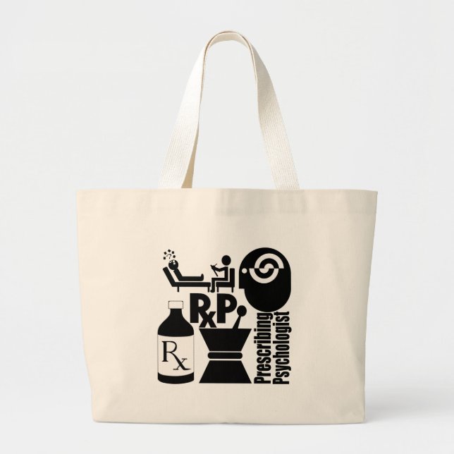 Bolso De Tela Gigante Psicólogo prescriptor de LOGO RxP. (Frente)