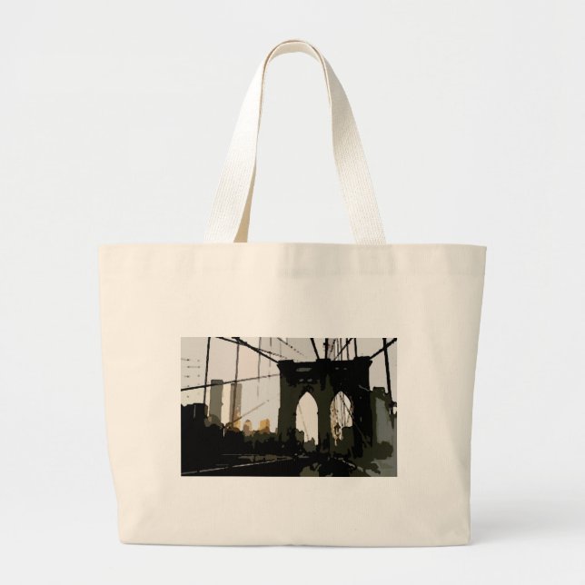 Bolso De Tela Gigante Puente Pop Art Brooklyn (Frente)