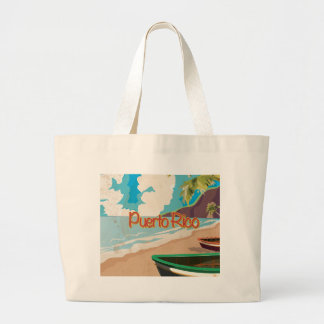Bolso De Tela Gigante Puerto Rico Vintage Travel Poster