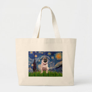 Bolso De Tela Gigante Pug 1 (flauta) - Noche estrellada