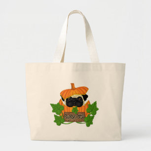 Bolso De Tela Gigante Pug Pumpkin Patch