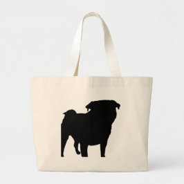 Bolso De Tela Gigante Pug Silhouette