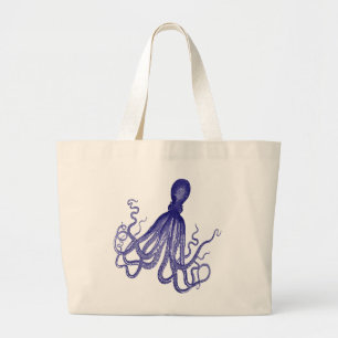 Bolso De Tela Gigante Pulpo azul 5
