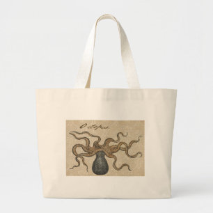 Bolso De Tela Gigante Pulpo Kraken Antiguo Marino Vida Silvestre Costera