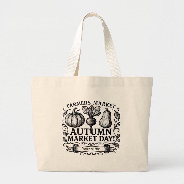 Bolso De Tela Gigante Pumpkin, Beet & Squash Autumn! Personalized (Frente)