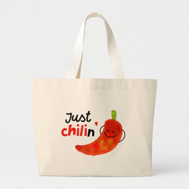 Bolso De Tela Gigante Pun de pimienta chile positivo - Solo Chilin (Frente)