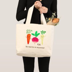 Bolso De Tela Gigante Pun de verduras raíz - Enraizarse en el veganismo