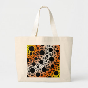 Bolso De Tela Gigante Puntos de burbuja espacial - Amarillo/Naranja/Blan