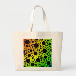 Bolso De Tela Gigante Puntos de burbuja espacial - ROYGB arcoiris