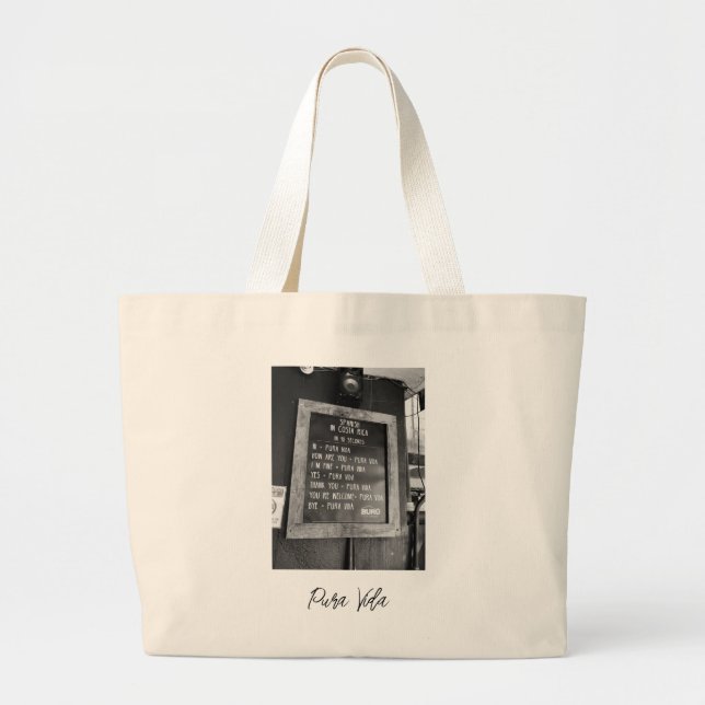 Bolso De Tela Gigante Pura vida Tote Bag (Frente)