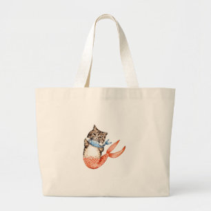 Bolso De Tela Gigante Purmaid Cat Mermaid