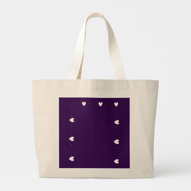 Bolso De Tela Gigante Purple Heart Tote Bag – Minimal Aesthetic Reusable (Reverso)