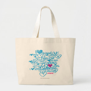Bolso De Tela Gigante Púrpura/aguamarina de la pintada
