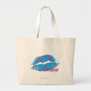 Bolso De Tela Gigante Púrpura-Aguamarina del damasco
