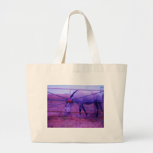 Bolso De Tela Gigante Púrpura propiedad privada caballo (Frente)