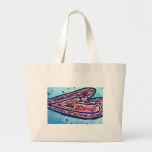 Bolso De Tela Gigante Purpurina azul rosa Corazones arte CustomTote Bag