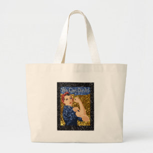 Bolso De Tela Gigante purpurina rosie the riveter