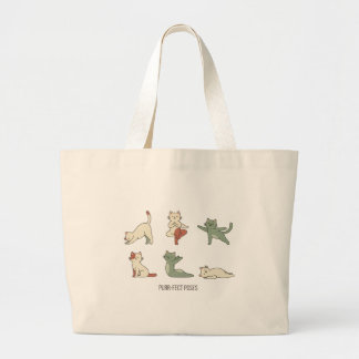 Bolso De Tela Gigante "Purr-fect Poses" Minimalist Cat Yoga