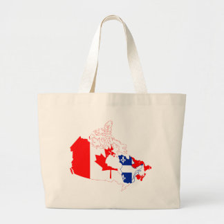 Bolso De Tela Gigante Quebec en la bandera de Canadá, mapa