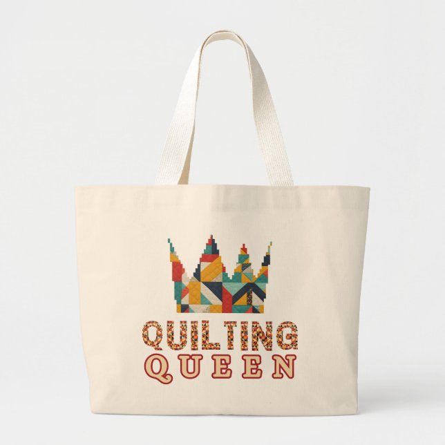 Bolso De Tela Gigante Quilting Queen - Funny Quilter - Quilting Lovers (Frente)
