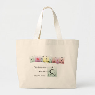Bolso De Tela Gigante Química deletreada con los elementos