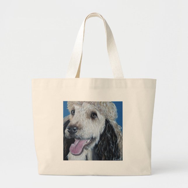 Bolso De Tela Gigante Quina Labradoodle Painting (Frente)