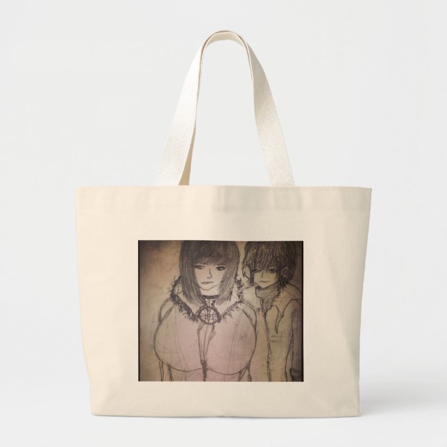 Bolso De Tela Gigante racheal y su amiga en su imaginación (Frente)