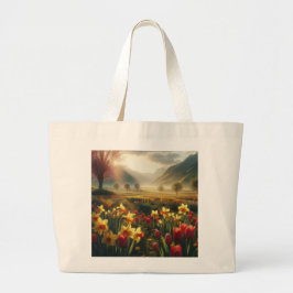 Bolso De Tela Gigante Radiación de brote de primavera