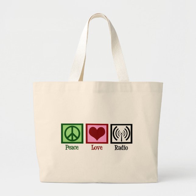 Bolso De Tela Gigante Radio del amor de la paz (Frente)