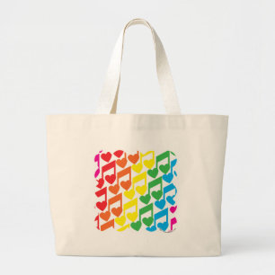 Bolso De Tela Gigante Rainbow Music Love Notes Retro Multicolor Pattern