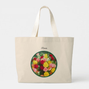 Bolso De Tela Gigante Ramo de Rosas Pintura de Flores Originales Arte