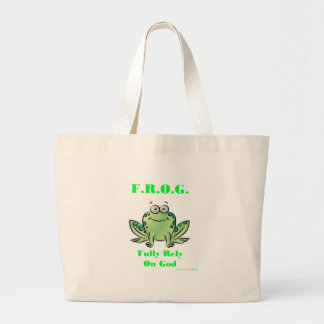 Bolso De Tela Gigante RANA (confíe completamente en dios)