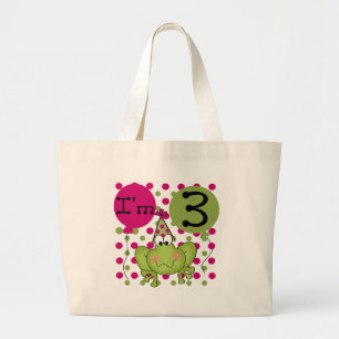 Bolso De Tela Gigante Rana rosada 3er cumpleaños camisetas y regalos