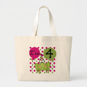 Bolso De Tela Gigante Rana rosada 4ª camisetas de cumpleaños y regalos