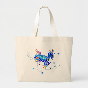 BOLSO DE TELA GIGANTE RANAS ARBÓREAS AZULES LOCAS