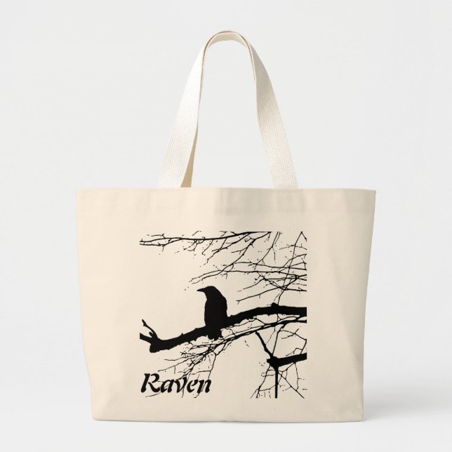 Bolso De Tela Gigante Raven en el árbol (Frente)