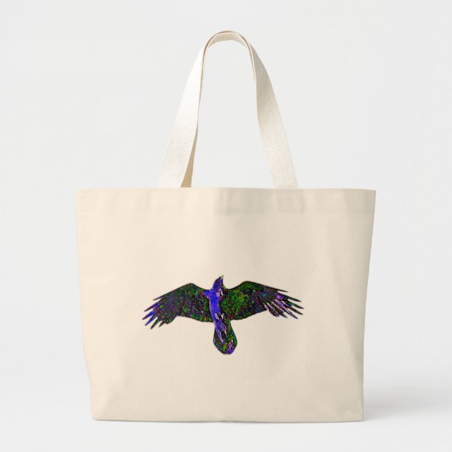 Bolso De Tela Gigante Raven Paint (Frente)