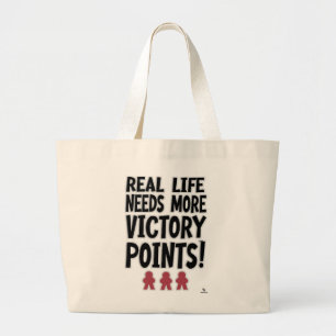 Bolso De Tela Gigante Real Life Victory Points Board Gamer Slogan