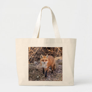 Bolso De Tela Gigante Red Fox cerca y personal