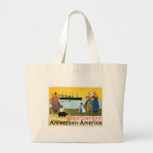 Bolso De Tela Gigante Red Star Line ~ Antwerpen-Amerika
