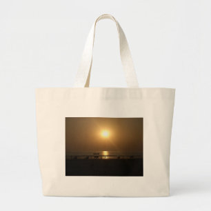 Bolso De Tela Gigante Reflexión sobre la puesta de sol en verano dorado