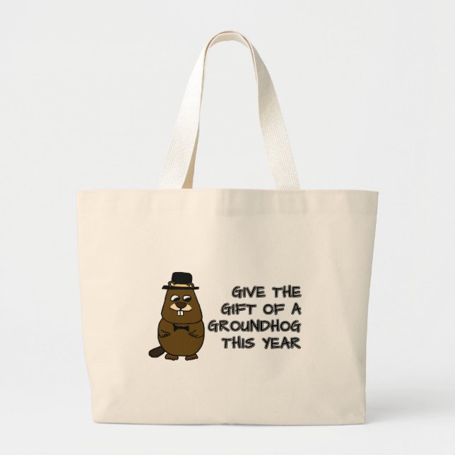 Bolso De Tela Gigante Regale un Groundhog este año (Frente)