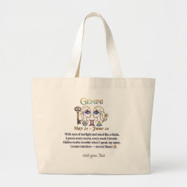Bolso De Tela Gigante Regalo de arte zodiacal Géminis único