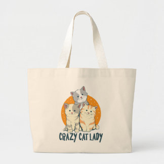 Bolso De Tela Gigante Regalo de gata loca linda para mamá gata