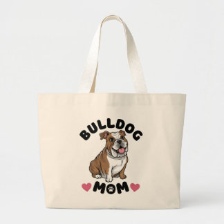 Bolso De Tela Gigante Regalo de mamá de Bulldog adorable Amor por perros